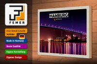 Holzschild Städte Hamburg Köhlbrandbrücke Nacht 30x20cm