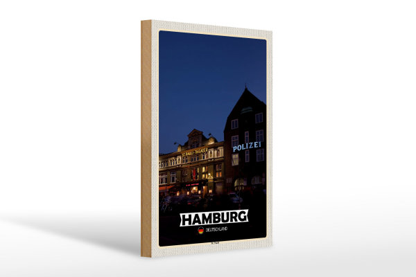 Holzschild Städte Hamburg St. Pauli Theater 20x30cm Geschenk