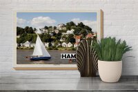 Holzschild Städte Hamburg Treppenviertel Boot 30x20cm