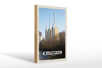 Holzschild Städte Hannover Blick Döhren Stadt 30x20cm