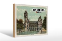 Holzschild Städte Hannover Flusswasserkunst Schloss...