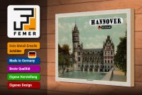 Holzschild Städte Hannover Flusswasserkunst Schloss 30x20cm