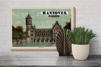 Holzschild Städte Hannover Flusswasserkunst Schloss 30x20cm