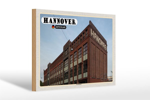 Holzschild Städte Hannover Hanomag Maschienenbau 30x20cm