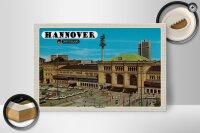 Holzschild Städte Hannover Hauptbahnhof Gemälde 30x20cm