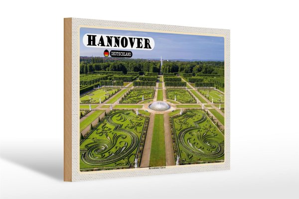 Holzschild Städte Hannover Herrenhäuser Gärten 30x20cm