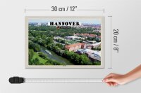 Holzschild Städte Hannover Blick auf Ihmeufer 30x20cm