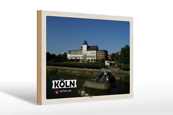 Holzschild Städte Köln Porz Rhein Gebäude 30x20cm Geschenk