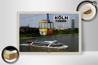 Holzschild Städte Köln Rheinpark Seilbahn Schiff 30x20cm