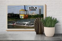Holzschild Städte Köln Rheinpark Seilbahn Schiff 30x20cm