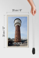 Holzschild Städte Köln Wasserturm Bauwerk 20x30cm Geschenk