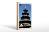 Holzschild Städte München Chinesicher Turm...