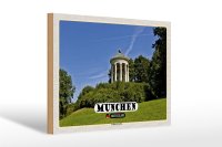 Holzschild Städte München Englischer Garten...