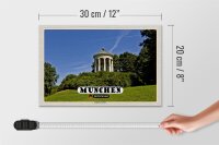 Holzschild Städte München Englischer Garten 30x20cm Geschenk