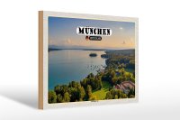 Holzschild Städte München Blick auf Starnberger...