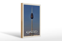 Holzschild Städte Nürnberg Fernmeldeturm Gemälde 20x30cm