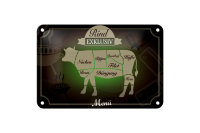 Blechschild Fleisch 18x12cm Schnitte Rind exklusiv Menü