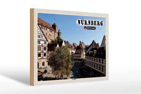 Holzschild Städte Nürnberg Gostenhof Altstadt 30x20cm