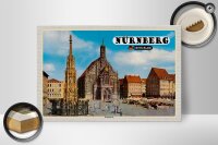 Holzschild Städte Nürnberg Hauptmarkt Gemälde 30x20cm