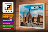 Holzschild Städte Nürnberg Hauptmarkt Gemälde 30x20cm