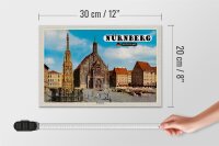 Holzschild Städte Nürnberg Hauptmarkt Gemälde 30x20cm