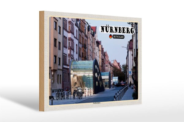 Holzschild Städte Nürnberg Kaulbachplatz Architektur 30x20cm