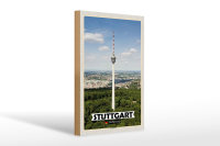 Holzschild Städte Stuttgart Fernsehturm Stadt 20x30cm