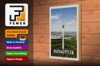 Holzschild Städte Stuttgart Fernsehturm Stadt 20x30cm