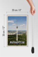 Holzschild Städte Stuttgart Fernsehturm Stadt 20x30cm