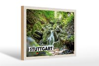 Holzschild Städte Stuttgart Heslach Wasserfälle...