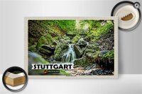 Holzschild Städte Stuttgart Heslach Wasserfälle 30x20cm