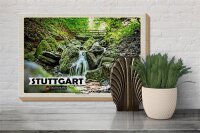 Holzschild Städte Stuttgart Heslach Wasserfälle 30x20cm