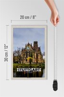 Holzschild Städte Stuttgart Johanneskirche 20x30cm Geschenk