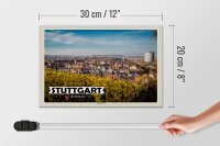 Holzschild Städte Stuttgart Ost Altstadt Natur 30x20cm