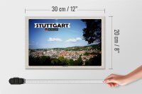 Holzschild Städte Ausblick auf Stuttgart Süd 30x20cm