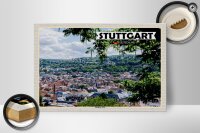 Holzschild Städte Blick auf Stadt Stuttgart West 30x20cm