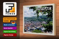 Holzschild Städte Blick auf Stadt Stuttgart West 30x20cm