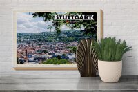 Holzschild Städte Blick auf Stadt Stuttgart West 30x20cm
