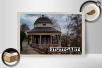 Holzschild Städte Teehaus Gebäude Stuttgart 30x20cm Geschenk