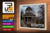 Holzschild Städte Teehaus Gebäude Stuttgart 30x20cm Geschenk