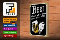 Holzschild Spruch 20x30cm Beer helping white guys dance