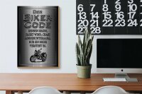 Holzschild Motorrad 20x30cm Biker Code rennen regen wind