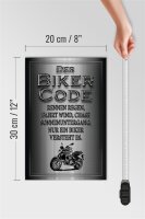 Holzschild Motorrad 20x30cm Biker Code rennen regen wind