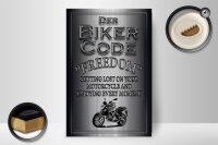 Holzschild Motorrad 20x30cm Biker Code Freedom getting