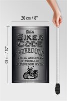 Holzschild Motorrad 20x30cm Biker Code Freedom getting