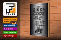 Holzschild Motorrad 20x30cm Biker Code man lebt nur einmal