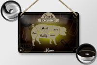 Blechschild Fleisch 18x12cm Schnitte Pork exklusive...
