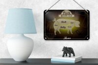 Blechschild Fleisch 18x12cm Schnitte Pork exklusive Menü