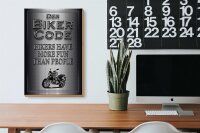 Holzschild Motorrad 20x30cm Biker Code more fun people