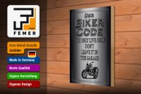 Holzschild Motorrad 20x30cm Biker Code you only live once